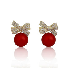 Load image into Gallery viewer, Fashion Crystal Bow Knot Stud Earrings For Women Christmas Jewelry Gifts - GoHappyShopin
