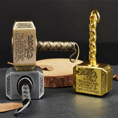 Thors Battle Hammer Fidget Hand Spinner Keychain Toy - Antique Brass - GoHappyShopin