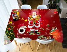 Load image into Gallery viewer, Top Christmas Gifts 3D Red Christmas Tablecloth Dustproof Thicken Cotton Rectangular/Round Design - GoHappyShopin
