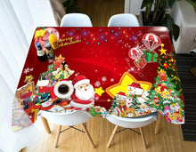 Load image into Gallery viewer, Top Christmas Gifts 3D Red Christmas Tablecloth Dustproof Thicken Cotton Rectangular/Round Design - GoHappyShopin
