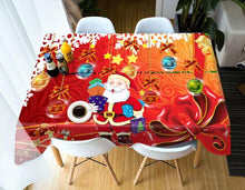 Load image into Gallery viewer, Top Christmas Gifts 3D Red Christmas Tablecloth Dustproof Thicken Cotton Rectangular/Round Design - GoHappyShopin

