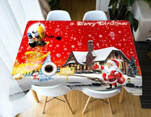 Load image into Gallery viewer, Top Christmas Gifts 3D Red Christmas Tablecloth Dustproof Thicken Cotton Rectangular/Round Design - GoHappyShopin
