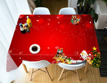 Load image into Gallery viewer, Top Christmas Gifts 3D Red Christmas Tablecloth Dustproof Thicken Cotton Rectangular/Round Design - GoHappyShopin
